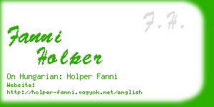 fanni holper business card